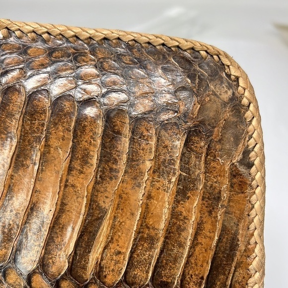Vintage Python Snakeskin and Natural Leather Shoulder Bag - Picture 12 of 14